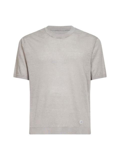 C.P. Company Dove grey linen knit short-sleeved T-shirt