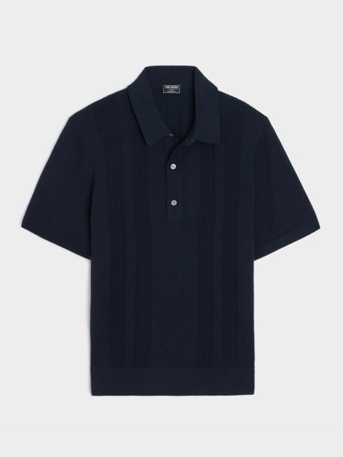 TODD SNYDER Silk-Cotton Ribbed Sweater Polo