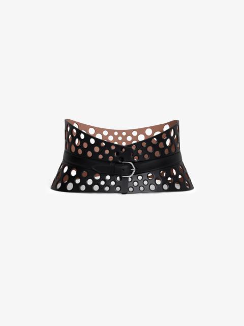 NEO BUSTIER BELT IN PERFORATED CALFSKIN