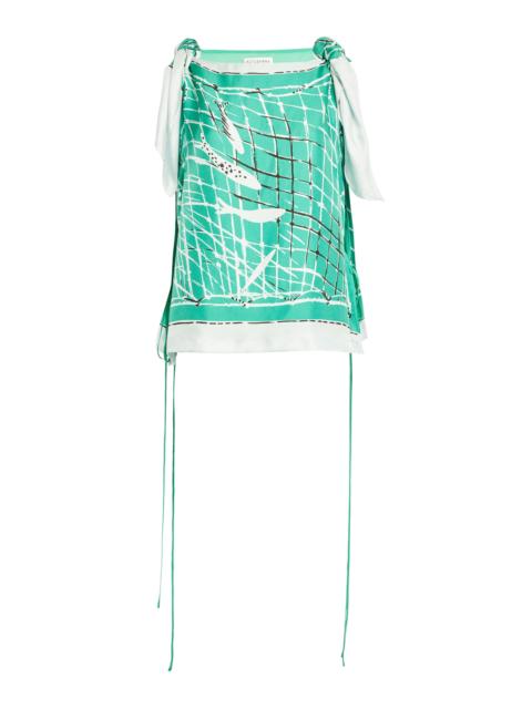 Altuzarra Siggi Tie-Detailed Silk Top green