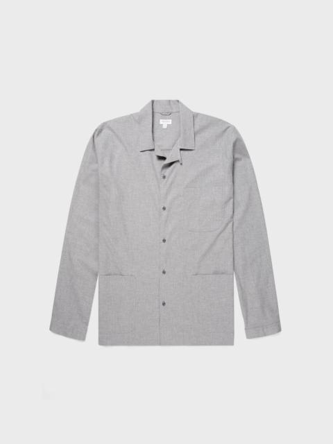 Sunspel Cotton Flannel Pyjama Shirt