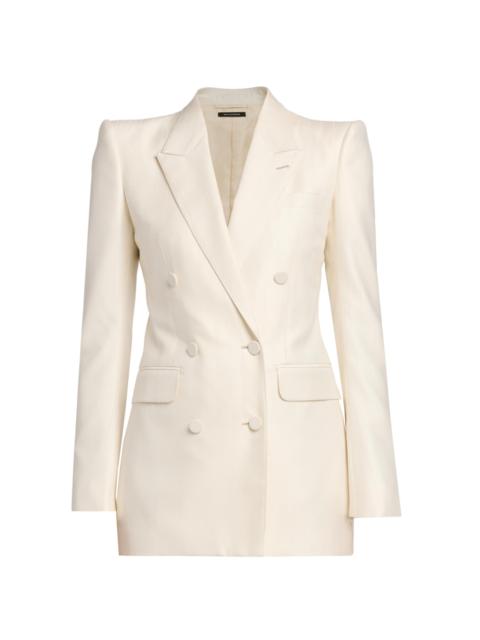 TOM FORD Women's Shadow Striped Wool-Silk Jacket - Yae Cream