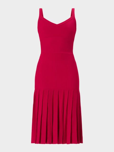 HERVE LEGER The Rosa Pleated Knit Midi Dress