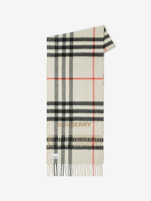 Contrast Check Cashmere Scarf