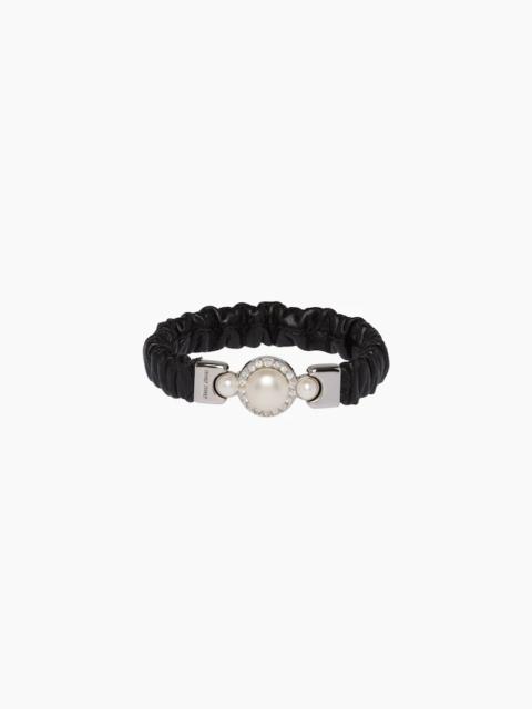 Miu Miu Nappa leather and metal bracelet