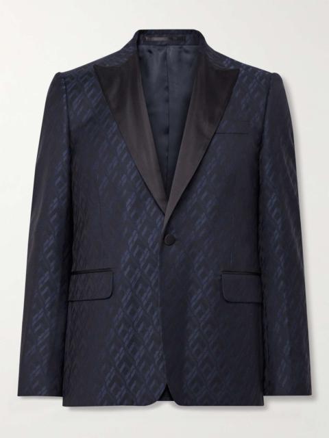 Slim-Fit Satin-Trimmed Wool-Jacquard Tuxedo Jacket
