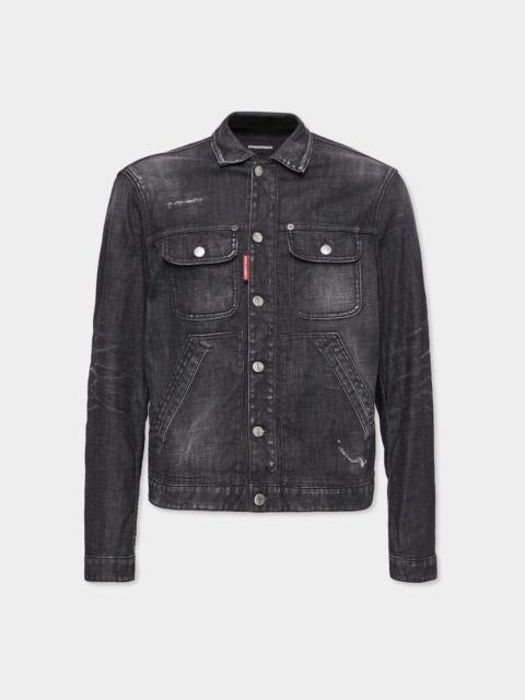 BLACK EASY WASH JEAN JACKET