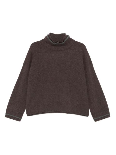 ribbed high-neck jumper