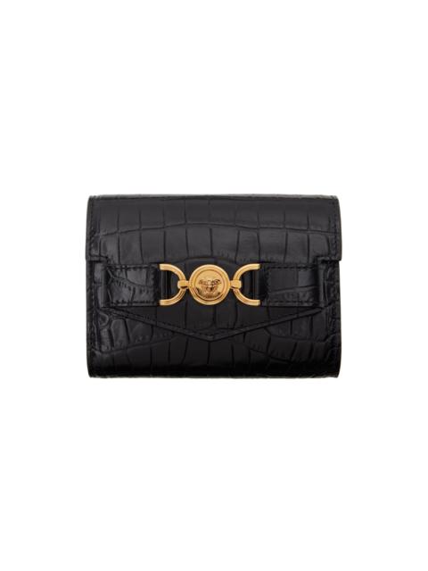 Black Croc-Effect Medusa '95 Trifold Wallet