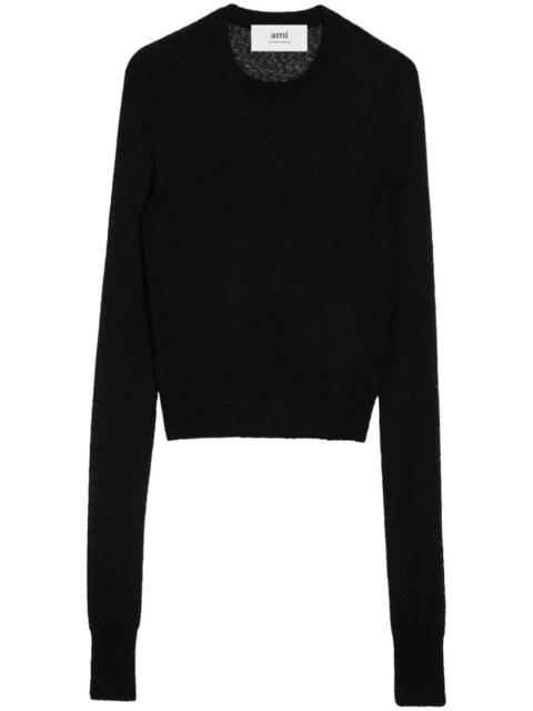 AMI Paris sheer bouclÃ© jumper