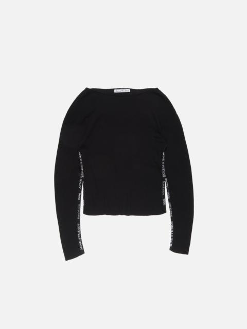 Acne Studios Logo tape knit jumper - Black