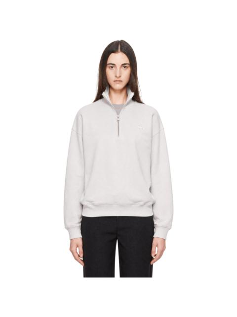 Maison Kitsuné Gray Baby Fox Half Zip Sweatshirt