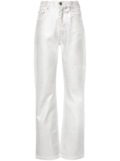 ROTATE metallic straight-leg jeans