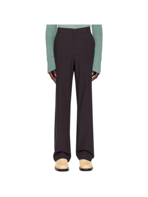 EDWARD CUMING Brown & Navy Pinched Seam Trousers