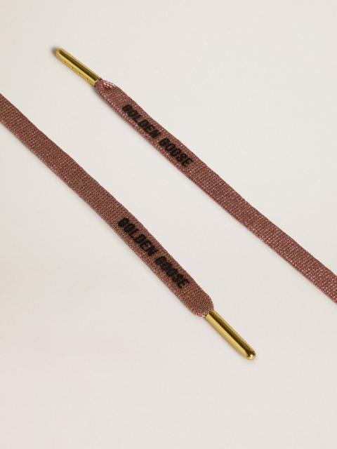Golden Goose Salmon-colored Lurex laces with contrasting black logo