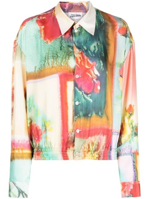 Jean Paul Gaultier abstract-print silk shirt