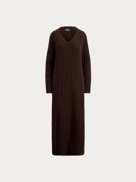 Polo Ralph Lauren Cable-Knit V-Neck Sweater Dress