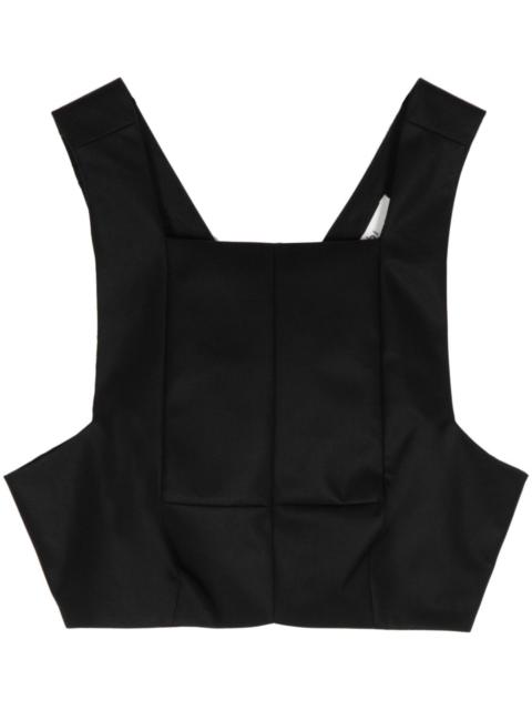 square-neck cotton-blend tank top