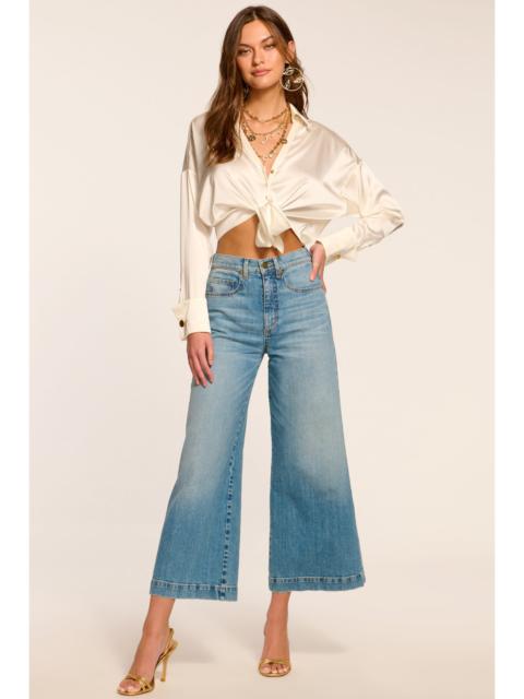 RAMY BROOK Tyra 5-Pocket Cropped Wide Leg Jean | LIGHT WASH