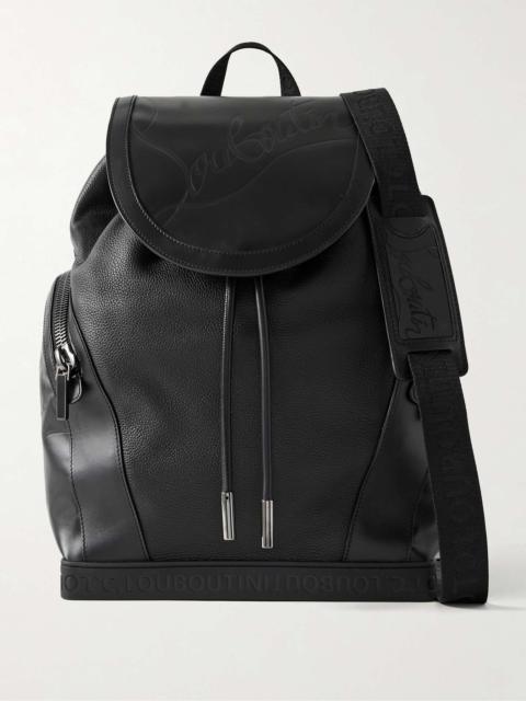 Explorafunk Rubber-Trimmed Full-Grain Leather Backpack