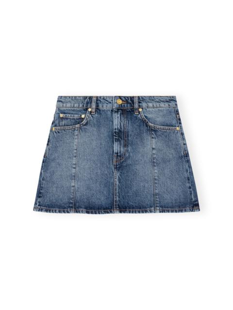 SPARKLE LOGO DENIM MINI SKIRT