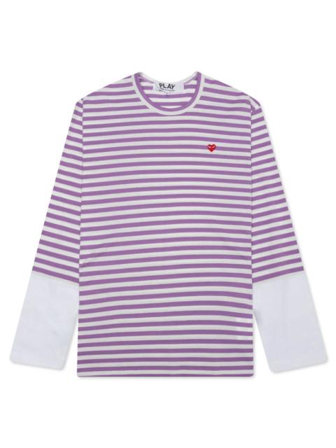 Comme des Garçons PLAY 스트립된 심 로고 티셔츠