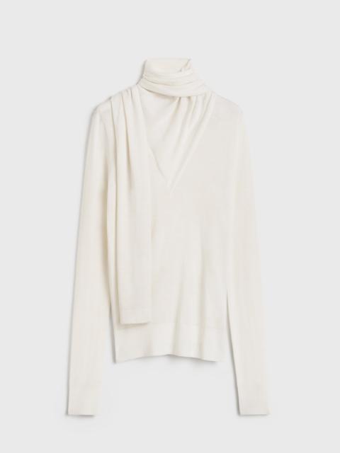 Totême Draped-scarf fine knit off-white