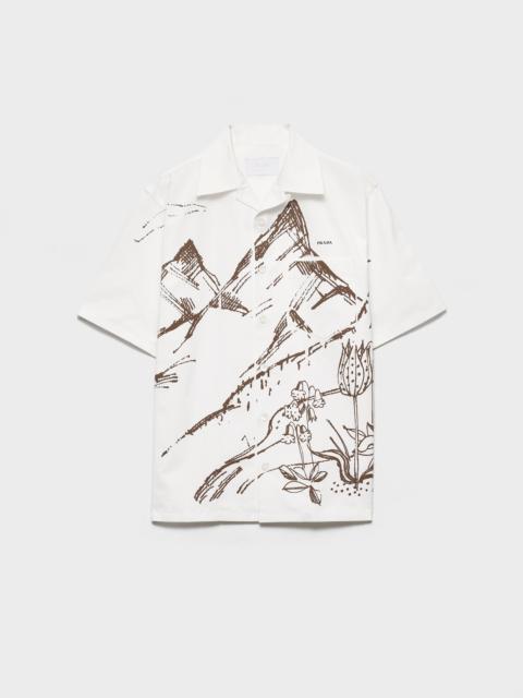 Prada Printed cotton bowling shirt