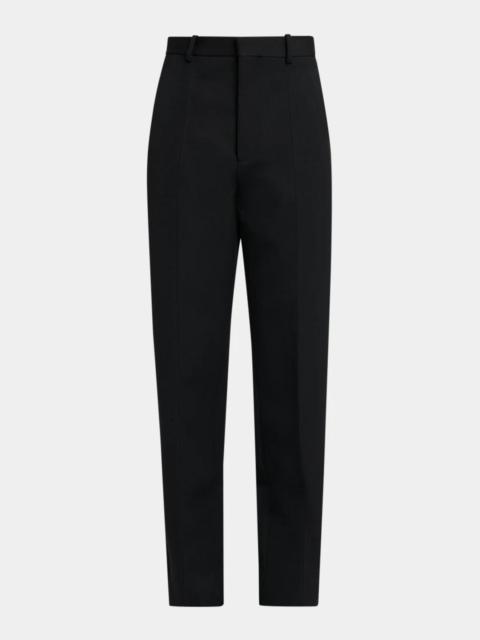 Bottega Veneta Wool Grain De Poudre Straight-Leg Split Hem Trousers