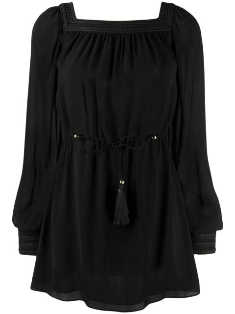 SAINT LAURENT square neck mini dress