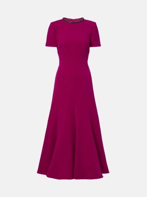 ROLAND MOURET collar-embellished midi dress