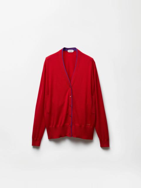 VERSACE Embroidered Wool Knit Cardigan