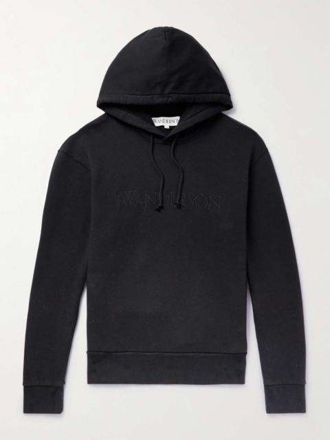 JW Anderson Logo-Embroidered Cotton-Jersey Hoodie