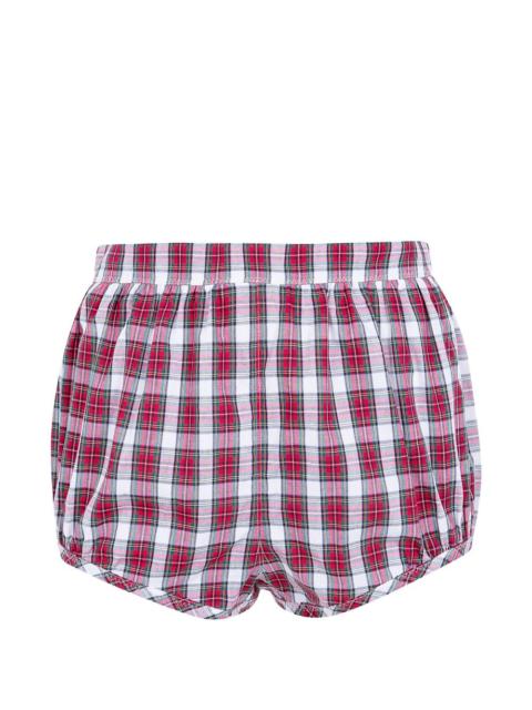 N°21 tartan-print gathered shorts