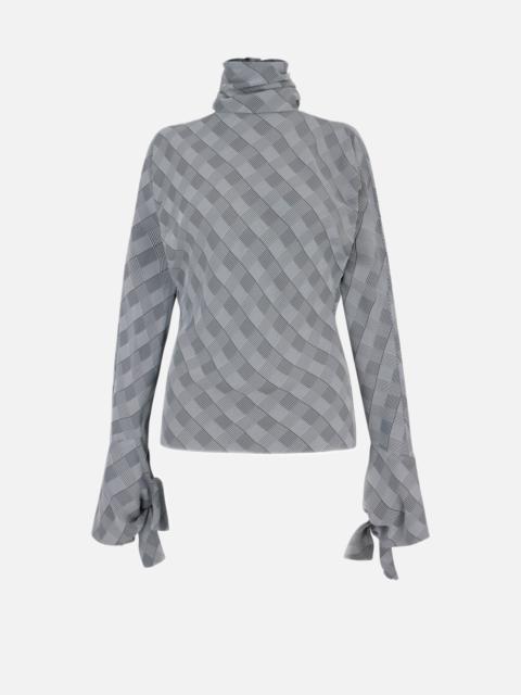 EMILIA WICKSTEAD Emilienne Top in Black & White Prince of Wale Check