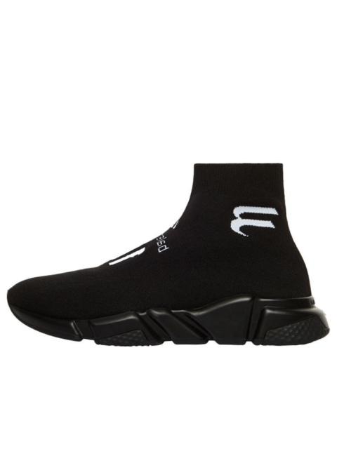 BALENCIAGA Balenciaga Speed Lt Soccer Sponsor Logo Sneakers 'Black Knit' 645734W2DBU1090