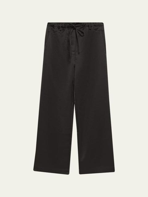 Proenza Schouler Magnus Wide-Leg Crinkled Crepe Pants