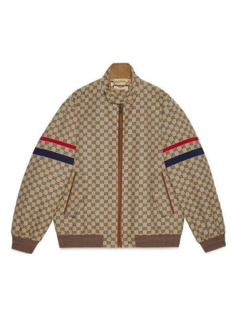 GUCCI Gucci GG Cotton Canvas Zip Jacket 'Beige Blue' 742835-Z8BJJ-9120