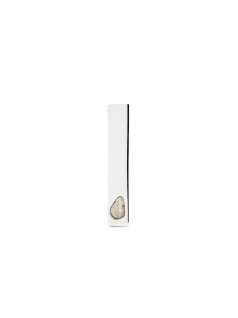 Parts of Four diamond-detail plate earring