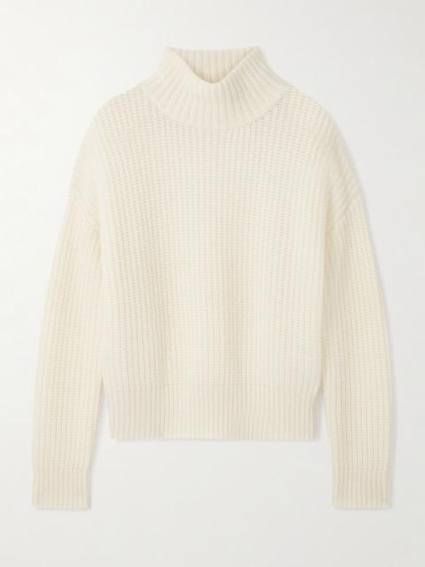 LISA YANG Julina ribbed cashmere turtleneck sweater Cream