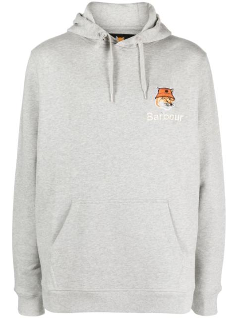 Barbour logo-embroidered cotton hoodie