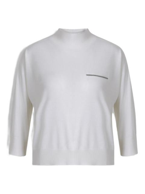 PESERICO ribbed-hem embellished sweater