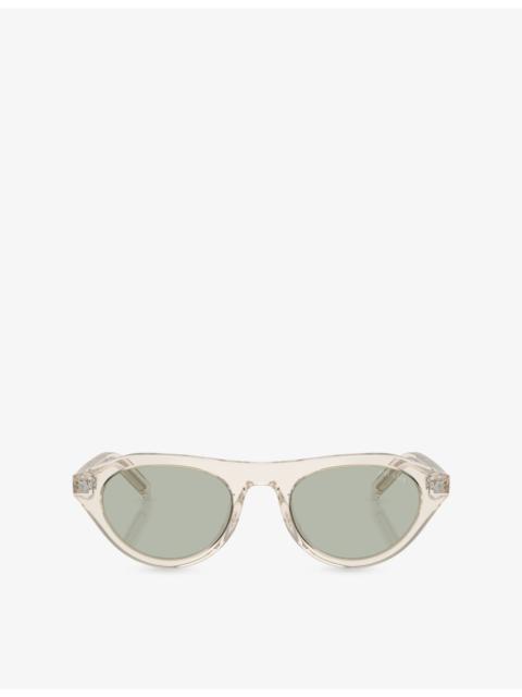 Prada PR B15S Oval-Frame Acetate Sunglasses