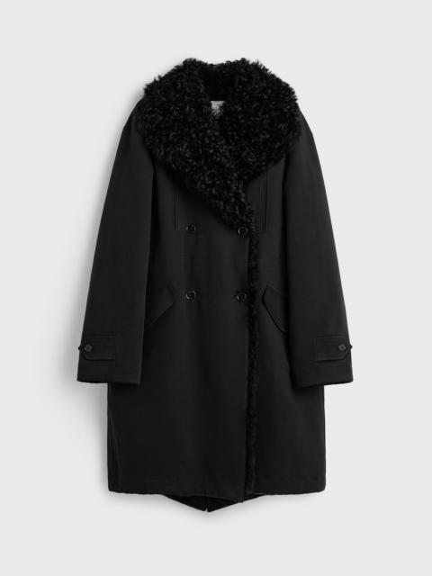TOTEME Shearling cotton parka washed black