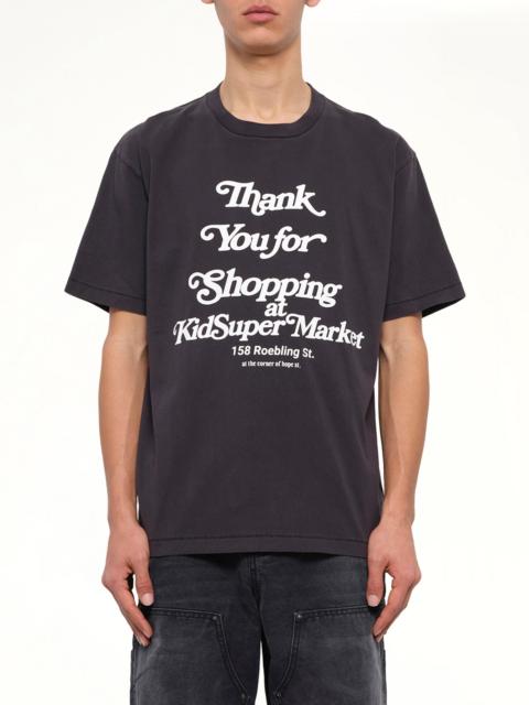 KidSuper Thank you for Shopping T-Shirt in Washed Black