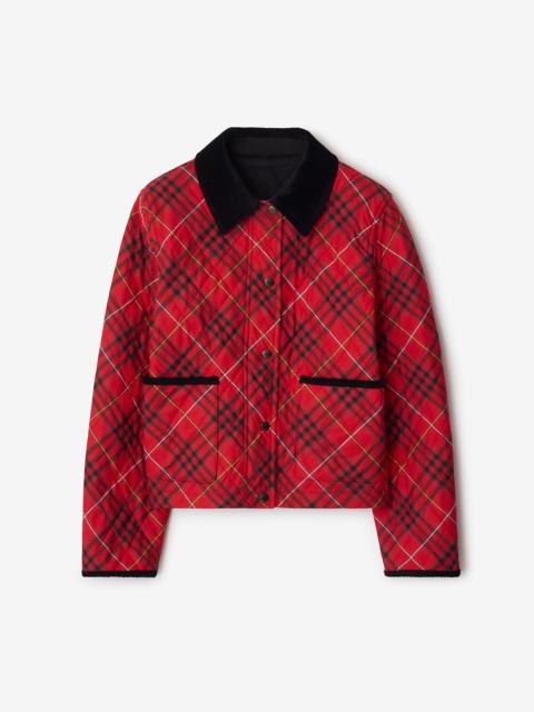 Burberry Cropped Check Cotton Quilted Jacket