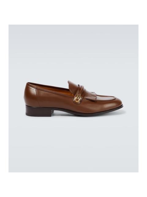 GUCCI Mirrored G fringed leather loafers