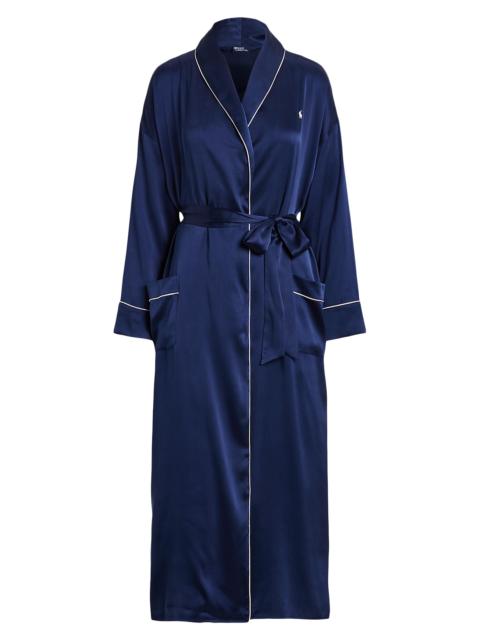 Polo Ralph Lauren Women's Belted Silk-Blend Robe - Navy