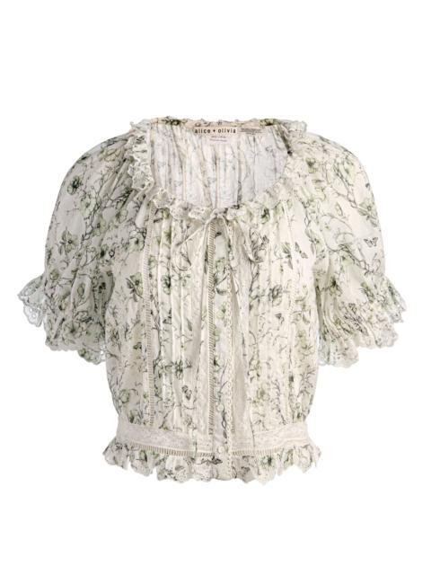Alice + Olivia MCLAINE PUFF SLEEVE BLOUSE