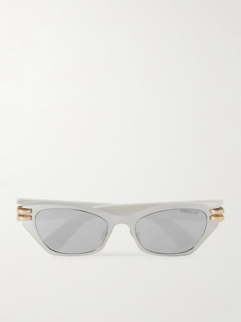Dior Cdior B3u Cat-eye Silver-tone And Acetate Sunglasses